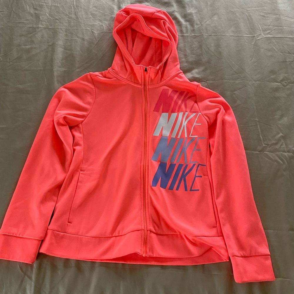Girls. Nike Dri-Fit Orange Jacket. Barely Worn. Size Large.